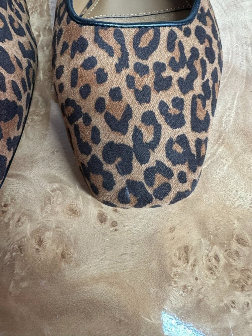 NEW J.Crew Leopard Print Tie Front Ballet Flats Slip On Mule 9.5 - Picture 3 of 9